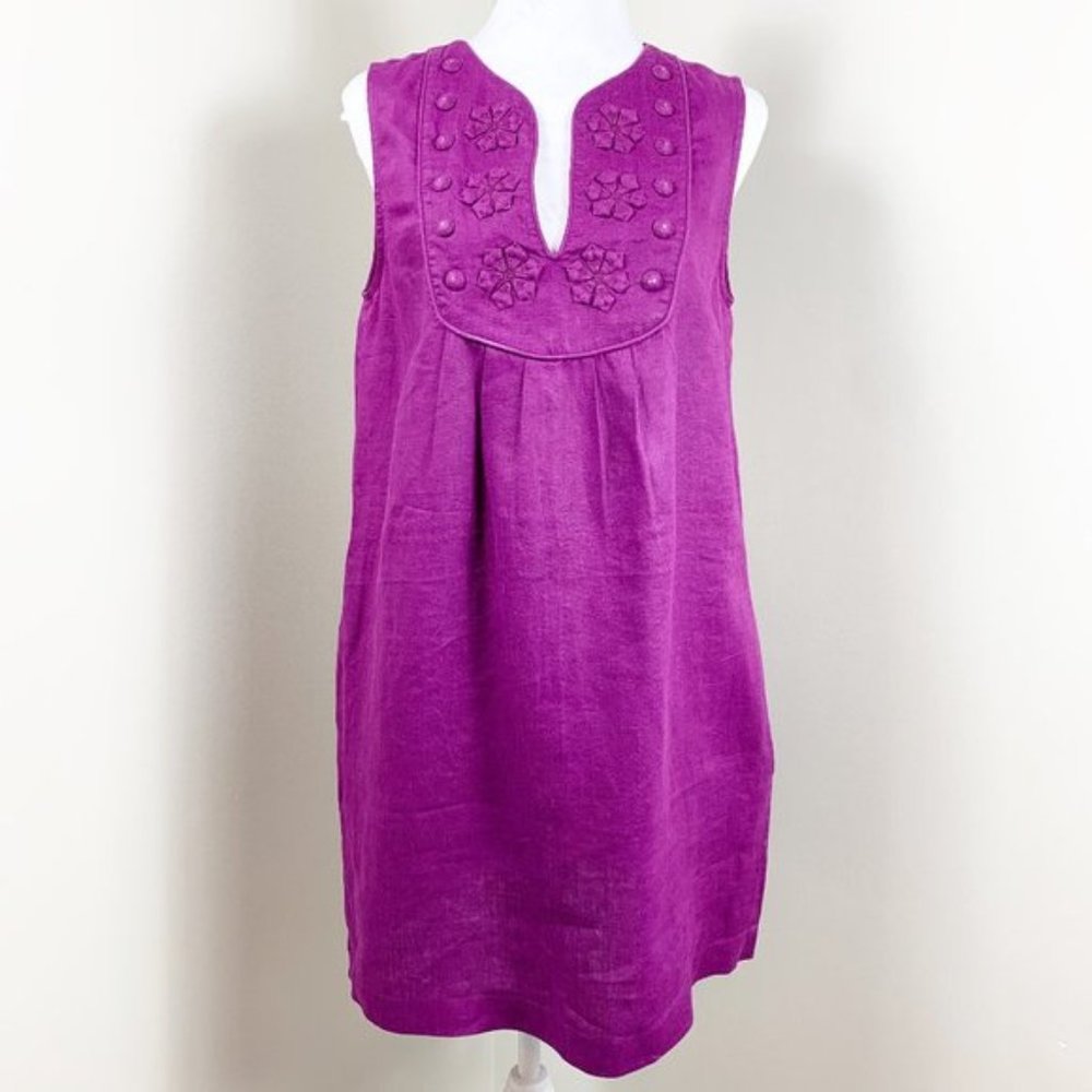 Banana Republic Linen Sleeveless Shift Dress Med